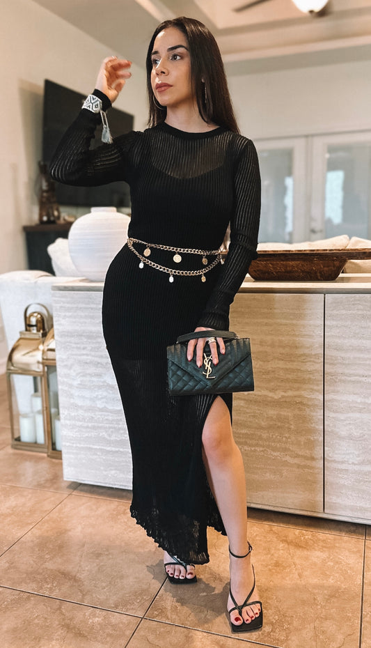 NOIR ON ME MIDI DRESS